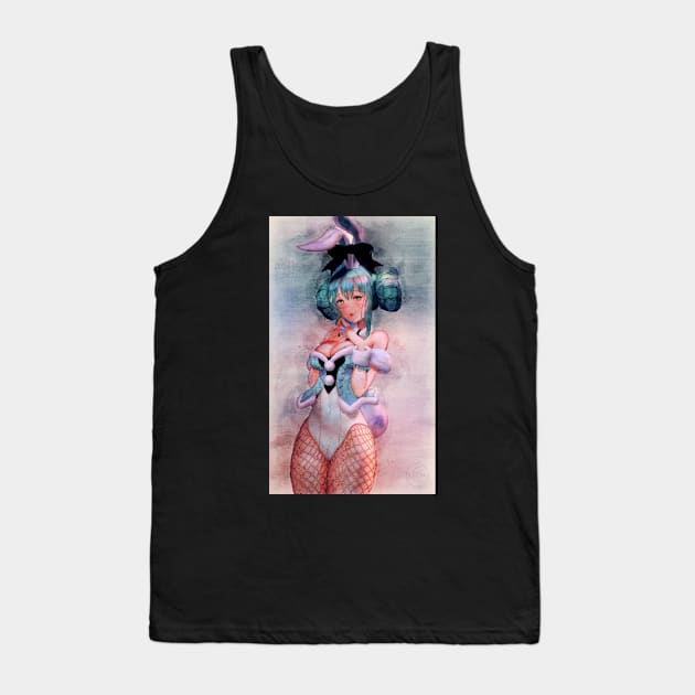 Hatsune Miku Anime Watercolor Tank Top by Isamu Studio